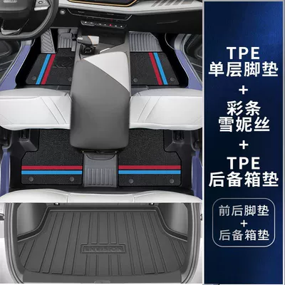 Auchan X5Plus Floor Mats Tpe: Universal Foot Pad - double-layer-upgraded-package-threshold-tpe-color-striped-snow-trunk-mat-changan-auchan-x5plus-23-models-high-quality-rice-grain-pattern