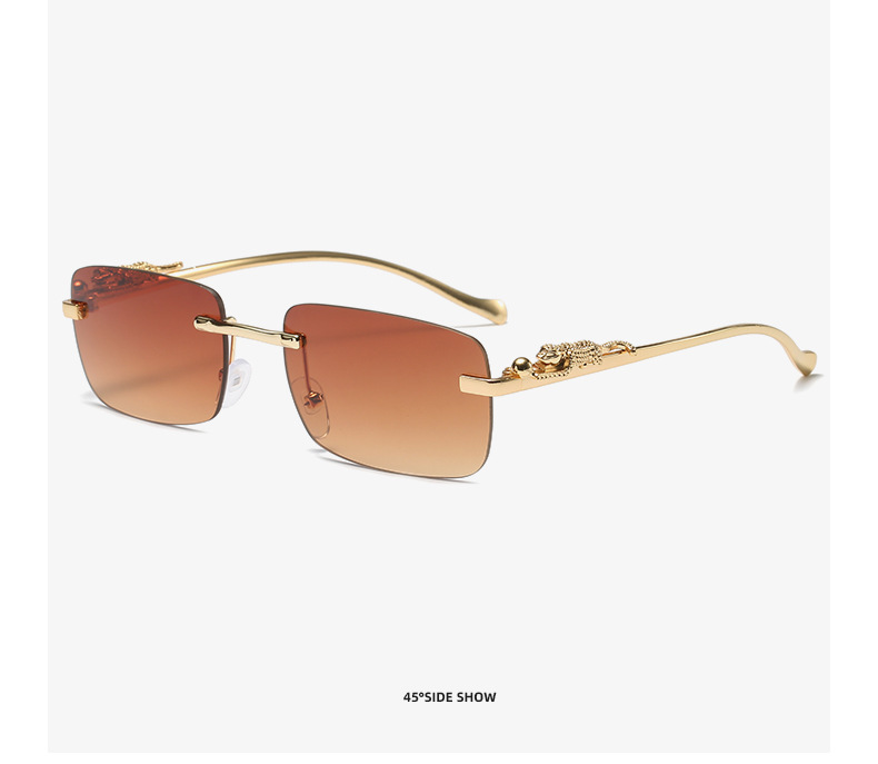 Square Pattern Unisex Gender Basic Streetwear Square PC UV400 Protection Square Frameless Women's Sunglasses