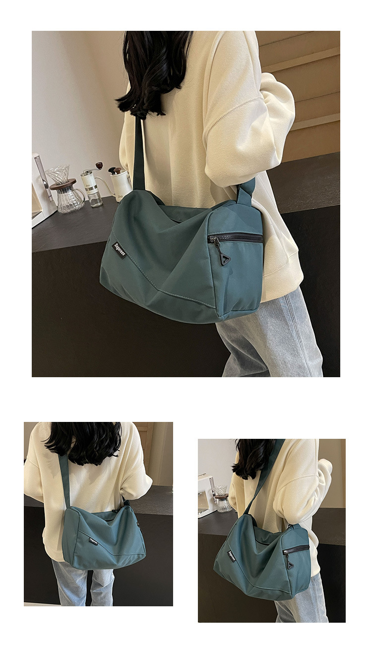 2025 summer new style simple and versatile university student solid color comfortable sports backpack shoulder bag men's lightweight crossbody bag women's