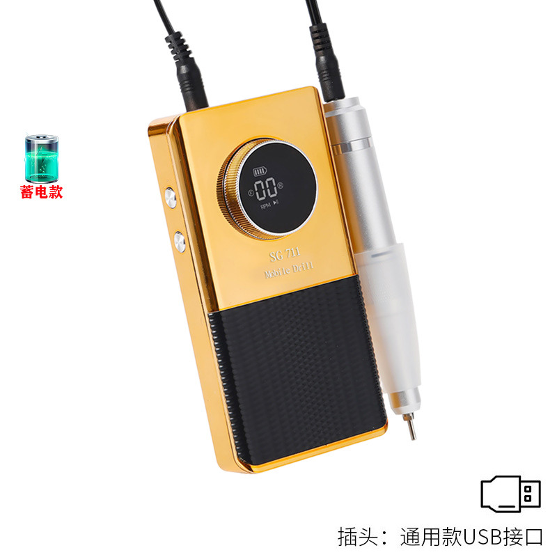 45000RPM pulidora de uñas transfronteriza pulidora de uñas portátil almacenamiento de energía para eliminar la piel muerta y eliminar las uñas herramientas de uñas