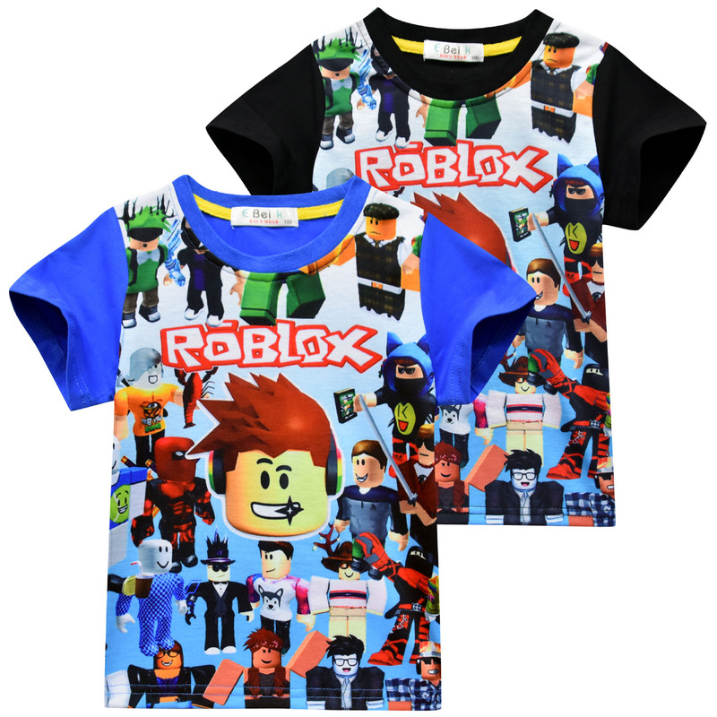 Cross-Border Supply Roblox Roblox Printed Short-Sleeved Kidsren's T-Shirts for Big Boys T-Shirt Tops 3209