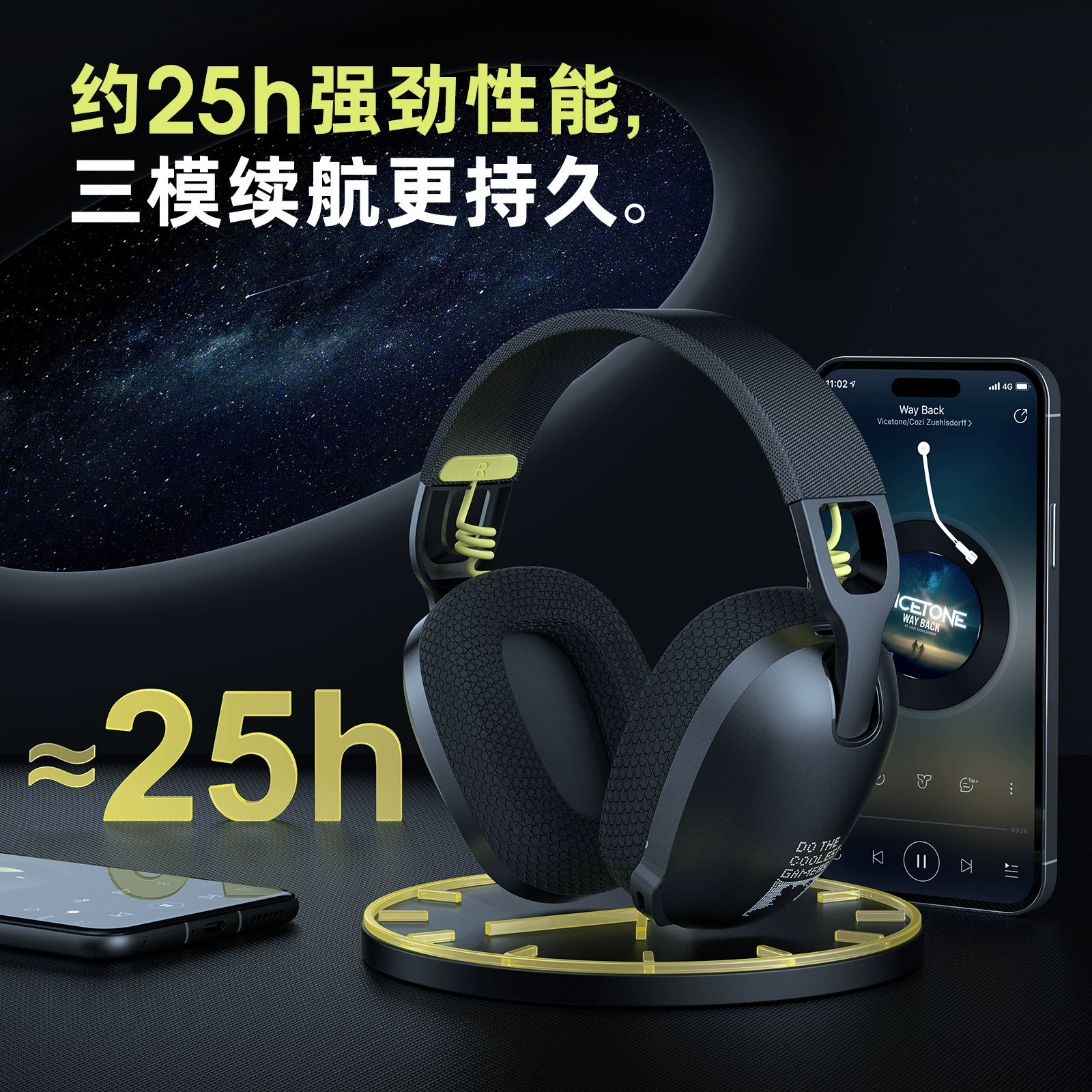 Игровые трёхмерные наушники ONIKUMA, 4G, Bluetooth