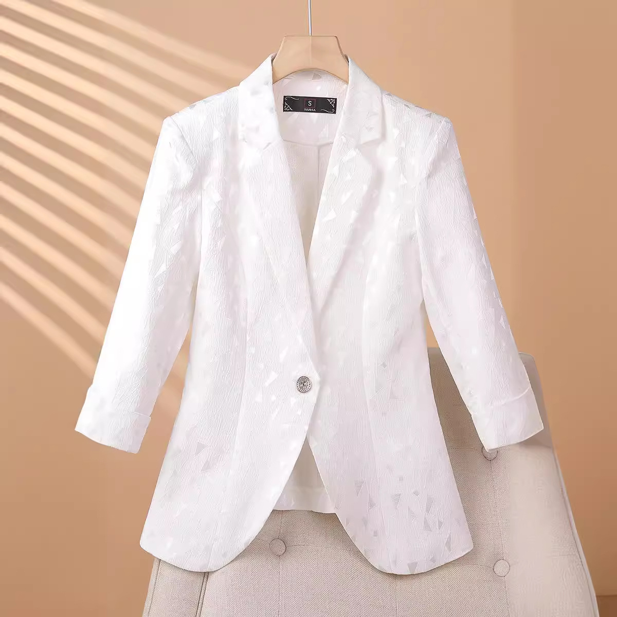 Spring elegant fitted short classic suit jacket