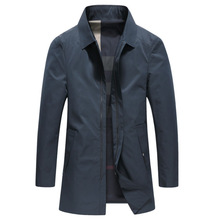 2024春秋季新款男士风衣休闲翻领夹克中长款外套薄上衣修身高端男
