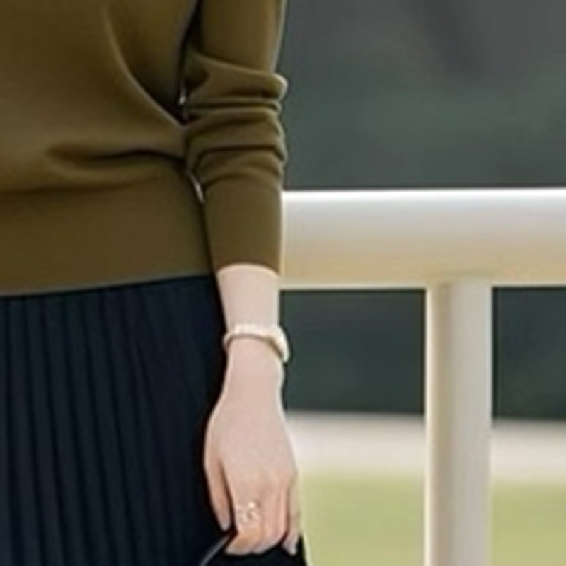 今年流行的知性套装裙女2025秋季新款polo领上衣百褶半身裙两件套|undefined