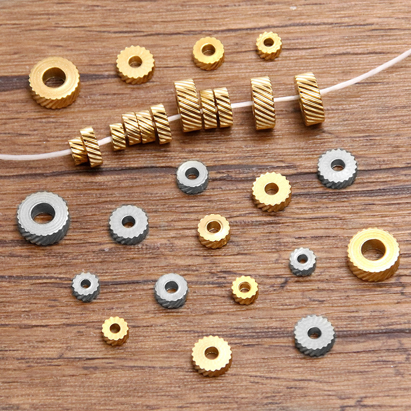 2 Colors 4-8mm Stainless Steel Round Gear Gasket Flower Tray Mesh Beads Isolation Beads DIY Jewelry Accessories