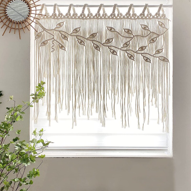 Bohemian Hand-woven Leaf Curtain Homestay Room Wall Decoration Window Curtain Door Curtain Foreign Trade New Style Bohemian Hand-woven Leaf Curtain Homestay Room Wall Decoration Window Curtain Door Curtain Foreign Trade New Style