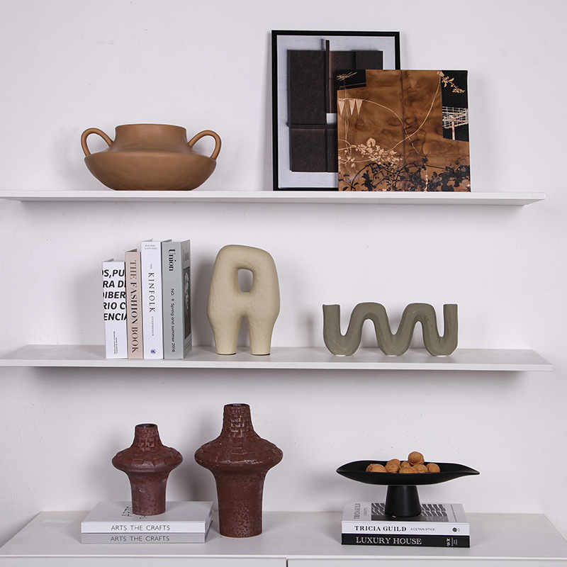 Vintage Wabi-Sabi Style Home Blogger Living Room Model Room Side Cabinet Decorative Flower Vessel Set Ornaments