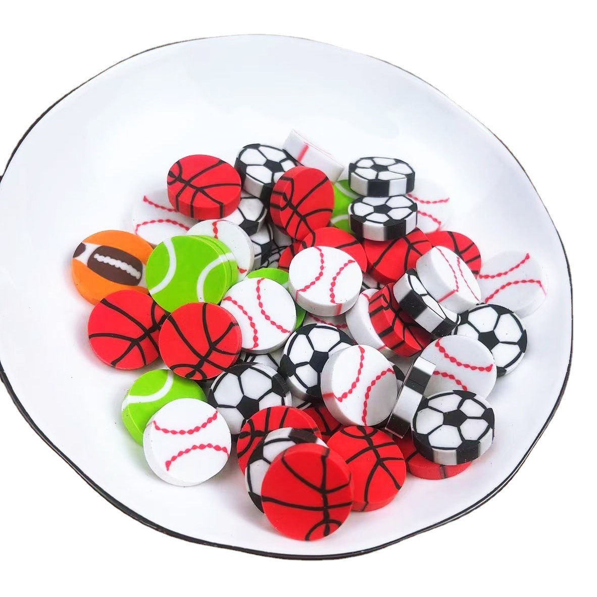 Creativo de dibujos animados de fútbol estilo borrador al por mayor escuela primaria estudiante borrador cabeza niños aprendizaje papelería regalo