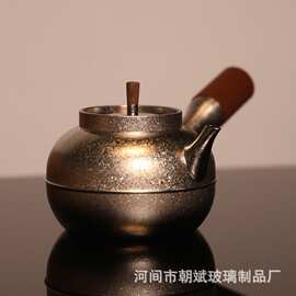 高档冰花纹纯钛烧水煮茶壶耐高温煮水壶家用户外侧把煮茶壶跳盖壶