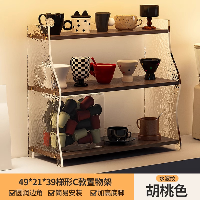 アクリル透明カップホルダーカップ収納ラックデスクトップガラスウォーターカップコーヒーティールームカウンタートップ整理ラック|undefined