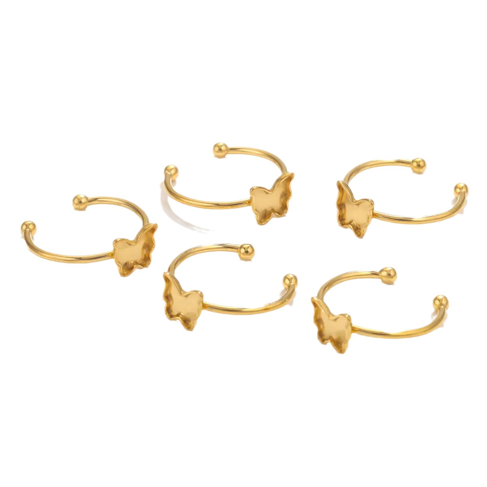 Acero inoxidable color-preservación pulido anillo titular DIY anillo plano anillo superficie horno oro incrustaciones perla apertura anillo titular Accesorios