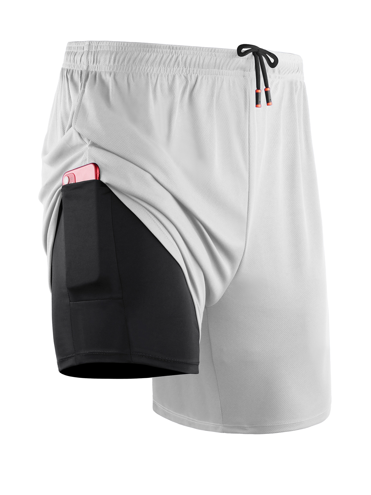 Pantalones cortos deportivos de baloncesto estilo americano, pantalones cortos deportivos de secado rápido para hombre de talla grande, pantalones deportivos elásticos dos en uno, pantalones cortos de entrenamiento para correr.