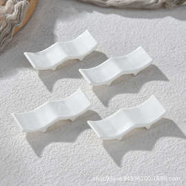 酒店陶瓷筷架家用勺子托筷子架两用多用纯白餐具筷枕筷托汤匙托架