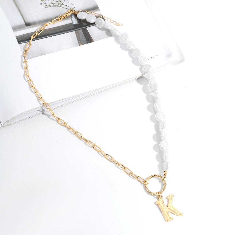 Einfache Metallperle Doppelstück Kreative Halskette display picture 7