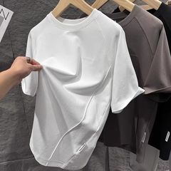 代理王の質感構造立裁設計繊細で快適な男性純色半袖tシャツ潮87728