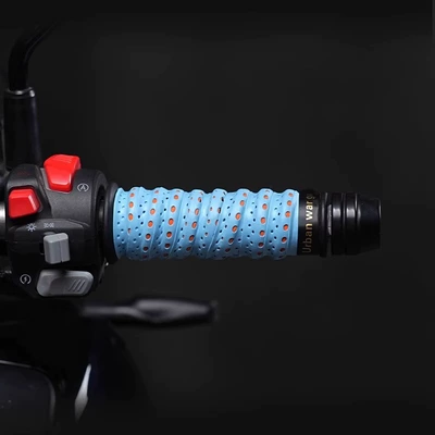 Anti-Slip Soft Sweat-Absorbent Breathable – Motorcycle Handle Cover - handlebar-strips-blue-2-pack-anti-slip-and-sweat-absorbent