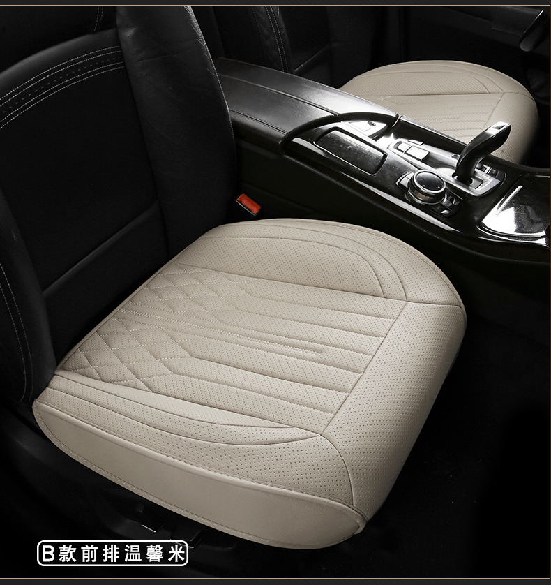 Four-season foreign trade car seat cushion, non-slip backrest, breathable, patchwork leather, single seat cushion, thickened