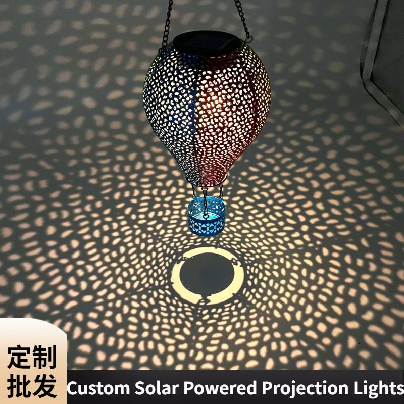 Solar Light Outdoor Iron Hot Air Balloon Lantern Waterproof Solar…