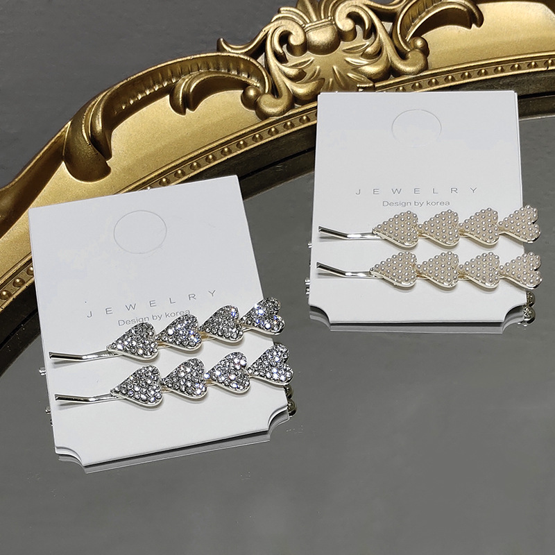 Metal word clip to clip pearl diamond bangs clip Korean sweet temperament clip simple hair accessoriespicture5