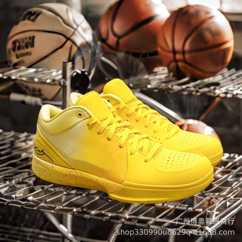Putian Original Kobe 4 Basketball Men's Shoes Black Mamba Zk4 Air-Cushioned Sneakers Electroplated Green Practical Philadelphia Gold Edition