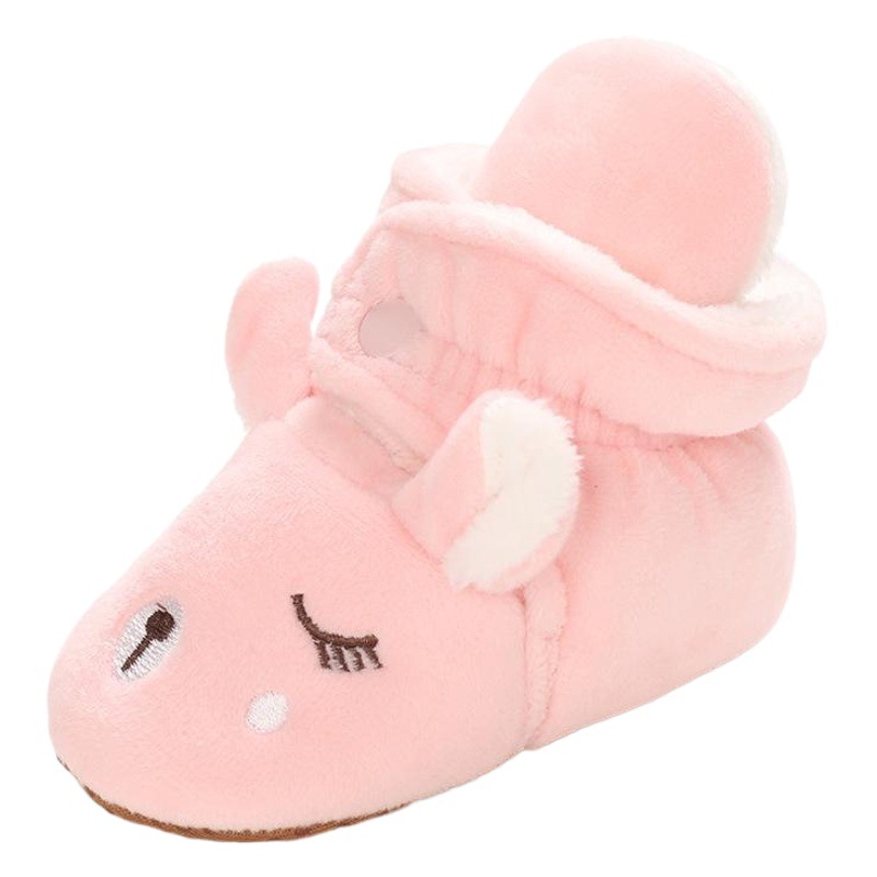 Zapatos de bebé cálidos de invierno zapatos para niños zapatos de algodón de fondo suave de 0-1 años de edad zapatos forrados de lana para bebés masculinos y femeninos botas de nieve zapatos para niños pequeños