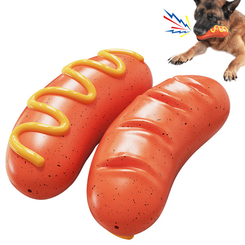 Pet supplies factory wholesale Amazon vocal dog chew gum molar stick resistant to chewing hot dog sausage dog toy