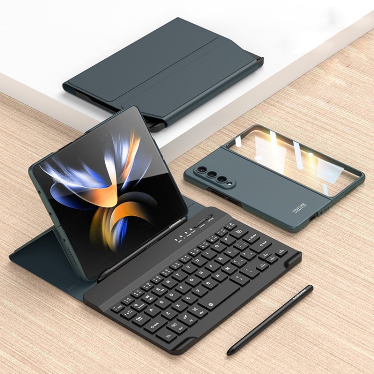 Para Samsung Galaxy Z Fold4 5G succión magnética cubierta de teclado plegable Bluetooth