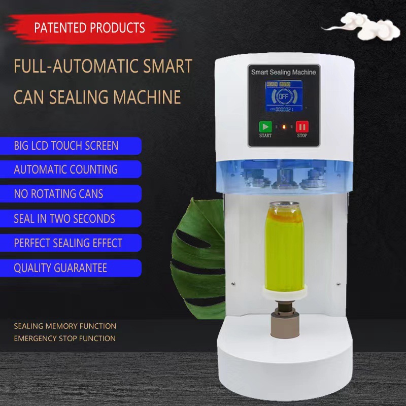 Fabricante de máquina de sellado de latas suministra latas pequeñas de té de hierro de cristal líquido sellado completo semiautomático máquina de sellado inteligente de latas