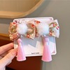 Children's red festive hair accessory, hairgrip, Hanfu, with embroidery