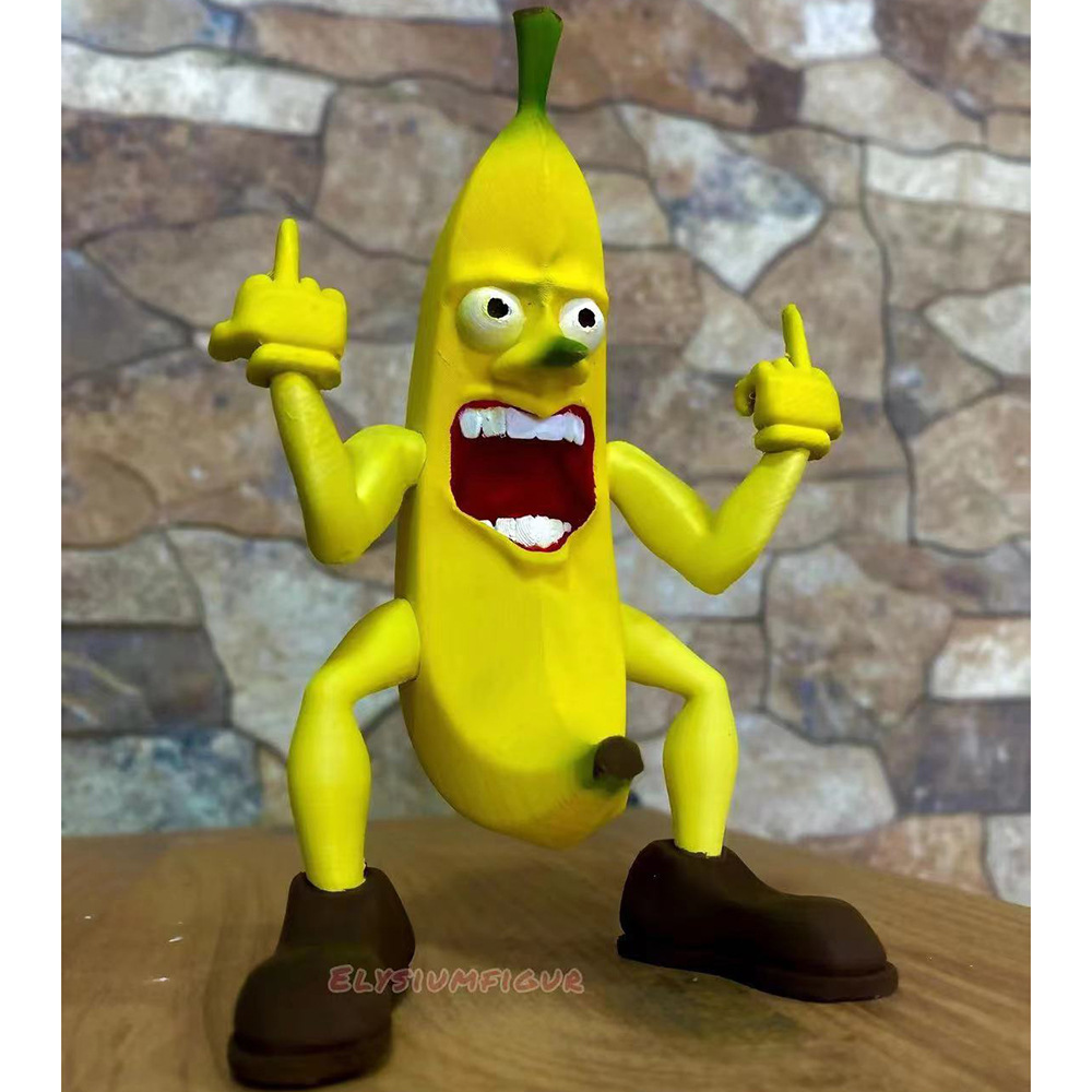 (2개) 국경을 넘나드는 새로운 스푸프 MR. BANANA 수지 공예 장식품 사악한 시뮬레이션 바나나 모델 데스크탑 장식