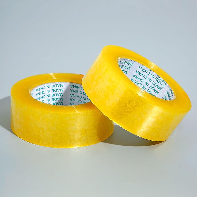 Cinta transparente de 4.8 cm para embalaje y sellado exprés, fabricante mayorista, rollo grande amarillo, ancho de 6 cm