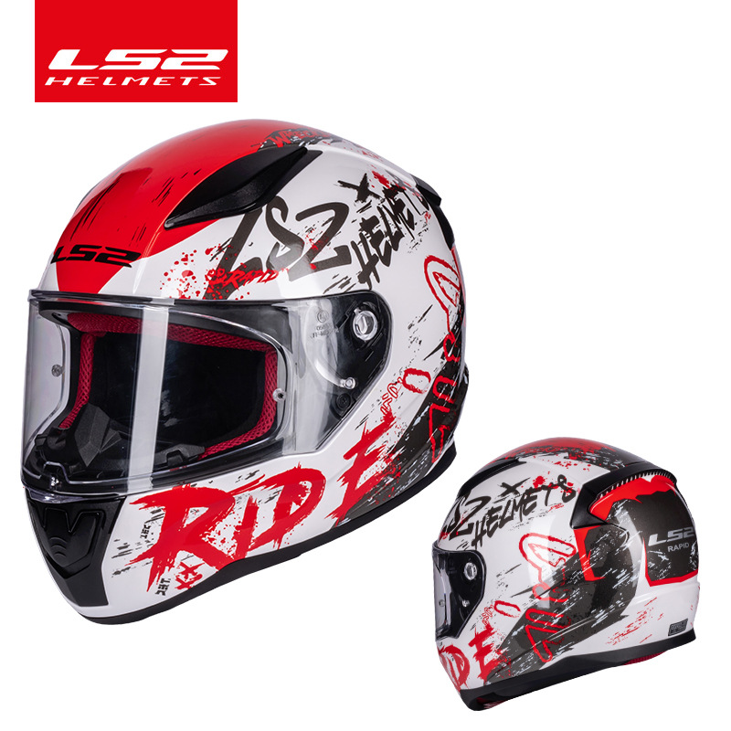LS2 casco motocicleta casco completo unisex Four Seasons universal casco completo carding Racing running casco más tamaño casco FF353