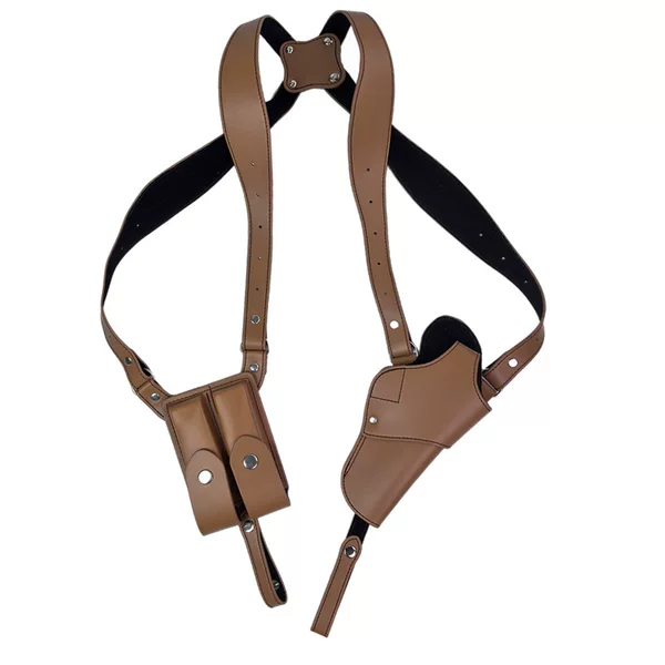 New 1911 Cowhide Tactical Pistol Bag with Double Row Bomb Holder Double Shoulder Underarm 92 Invisible Quick Pull Pistol Holster