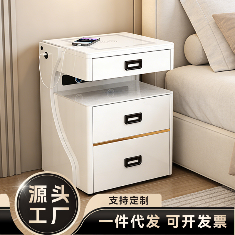 Smart Bedside Table Safe with Integrated Multi-Function Wireless Charging, Bedroom Anti-Theft Safe That Cannot Be Moved, Small Household Safe Smart Bedside Table Safe with Integrated Multi-Function Wireless Charging, Bedroom Anti-Theft Safe That Cannot Be Moved, Small Household Safe