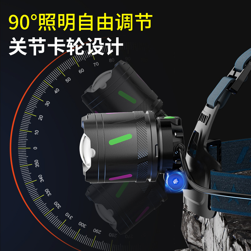 Luz intensa LED de pesca nocturna recarga remota luz de pesca nocturna faro de campamento al aire libre lámpara de mina batería de litio sonoro antorcha montada en la cabeza