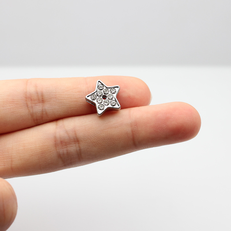 8 ミリメートルクロームダイヤモンド表面ベルトハートハート型携帯電話チェーンナンバープレートキーホルダージュエリーアクセサリーベルト