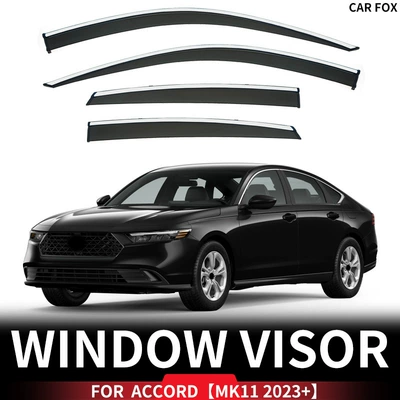 Rain shield — Side Window Deflector - standard-packing-without-logo-accord-accord-mk11-2023-with-bright-strips-rain-shield