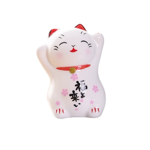 Lucky Cat Ornament Home Car Small and Large Ceramic Creative Gift Living Room Decor Cute Kitten Small Pet
