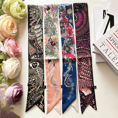 長條小絲巾2023女髮帶百搭高級感薄款春秋款搭配襯衫絲帶法式飄帶