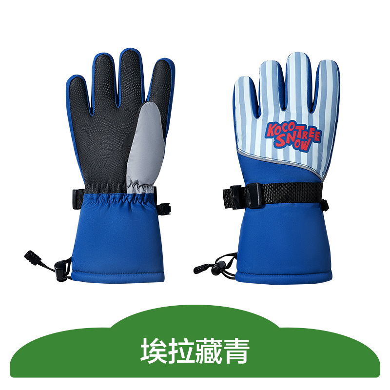 KK árbol guantes de esquí para niños invierno Cálido impermeable frío polar forrado engrosado cinco dedos niños niñas niños de la escuela primaria