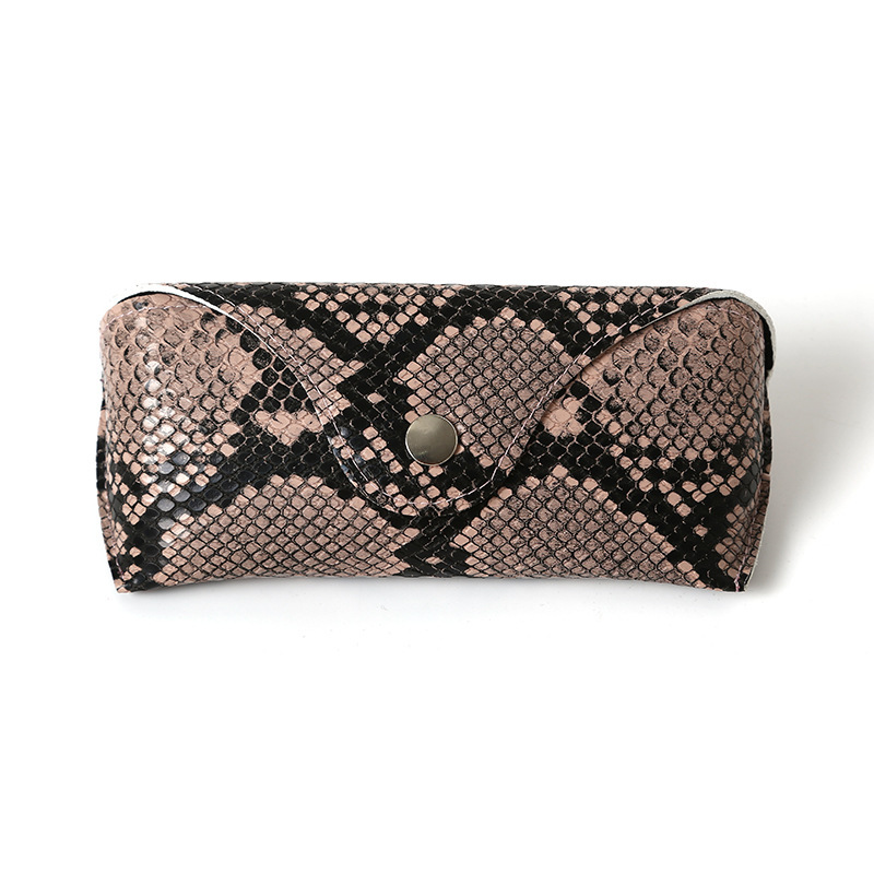 Manufacturers Customized Classic Style Snake Pattern Leather Glasses Storage Box Pu Glasses Bag