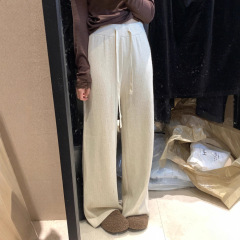 人手一条好版型穿出大长腿 垂坠庸懒 高密支加绒羊毛针织阔腿裤