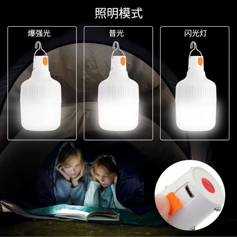 跨境led灯泡商超照明应急灯可充电北欧露营摆摊灯usb挂灯厂家直销|undefined