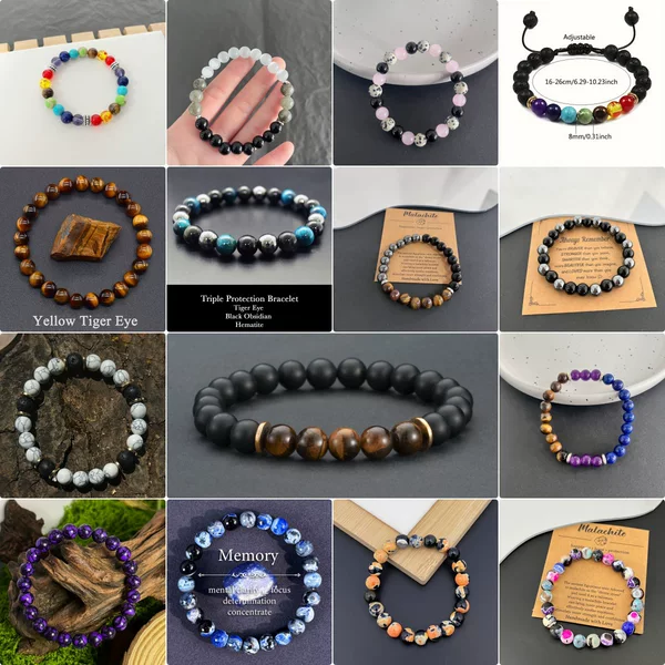 Temu Hot Selling Natural Stone Bracelets for Men and Women High-End Beaded Bracelets Manufacturers Wholesale