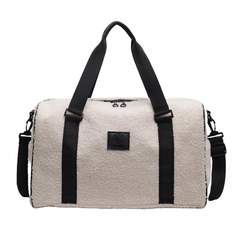 Nuevo bolso de peluche para viajes cortos, bolso de yoga, bolso de acondicionamiento deportivo de gran capacidad, bolso de equipaje de otoño y invierno