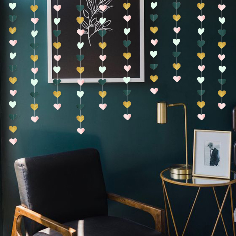 [다크그린+라이트그린+두꺼운 골드+핑크]