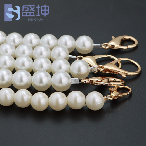 Pearl Clasp Chain Shoulder Bag Ins Glass Water Cup Pearl Chain Phone Strap Pearl Bag Strap Short Shoulder Strap Custom