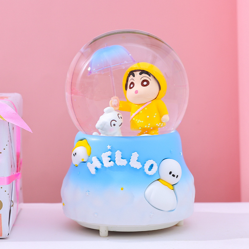 Nuevas estrellas de dibujos animados desean decorar bolas de cristal nieve brillante atmósfera interior de ocho cajas de sonido regalo para estudiantes