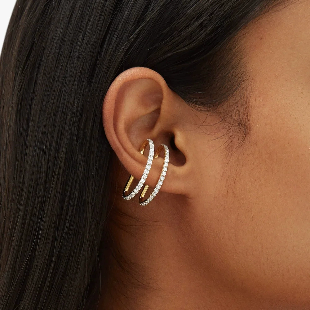 Zirconium, golden retro earrings, ear clips, high-quality style, no pierced ears, European style
